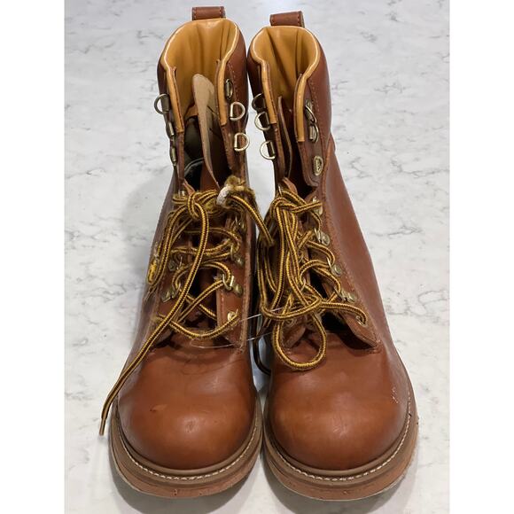 Cabela's Men's Leather Felt Bottom Fishing Wading Lace Up Boots Size 11 Brown - Picture 1 of 8